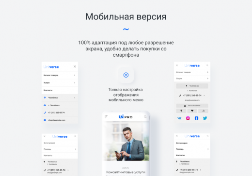 Универсальный интернет-магазин с конструктором дизайна